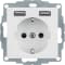 Розетка SCHUKO и 2 USB-розетки для подзарядки, Q.x, цвет: полярная белизна