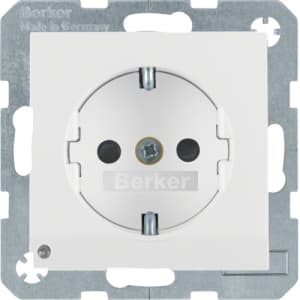 Розетка SCHUKO с подсветкой для ориентирования, B.х, цвет: полярная белизна
